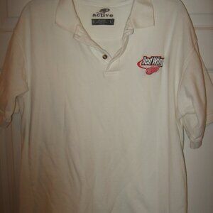 Active White Polo Shirt Men's Size Large Detroit Red Wings Hockey